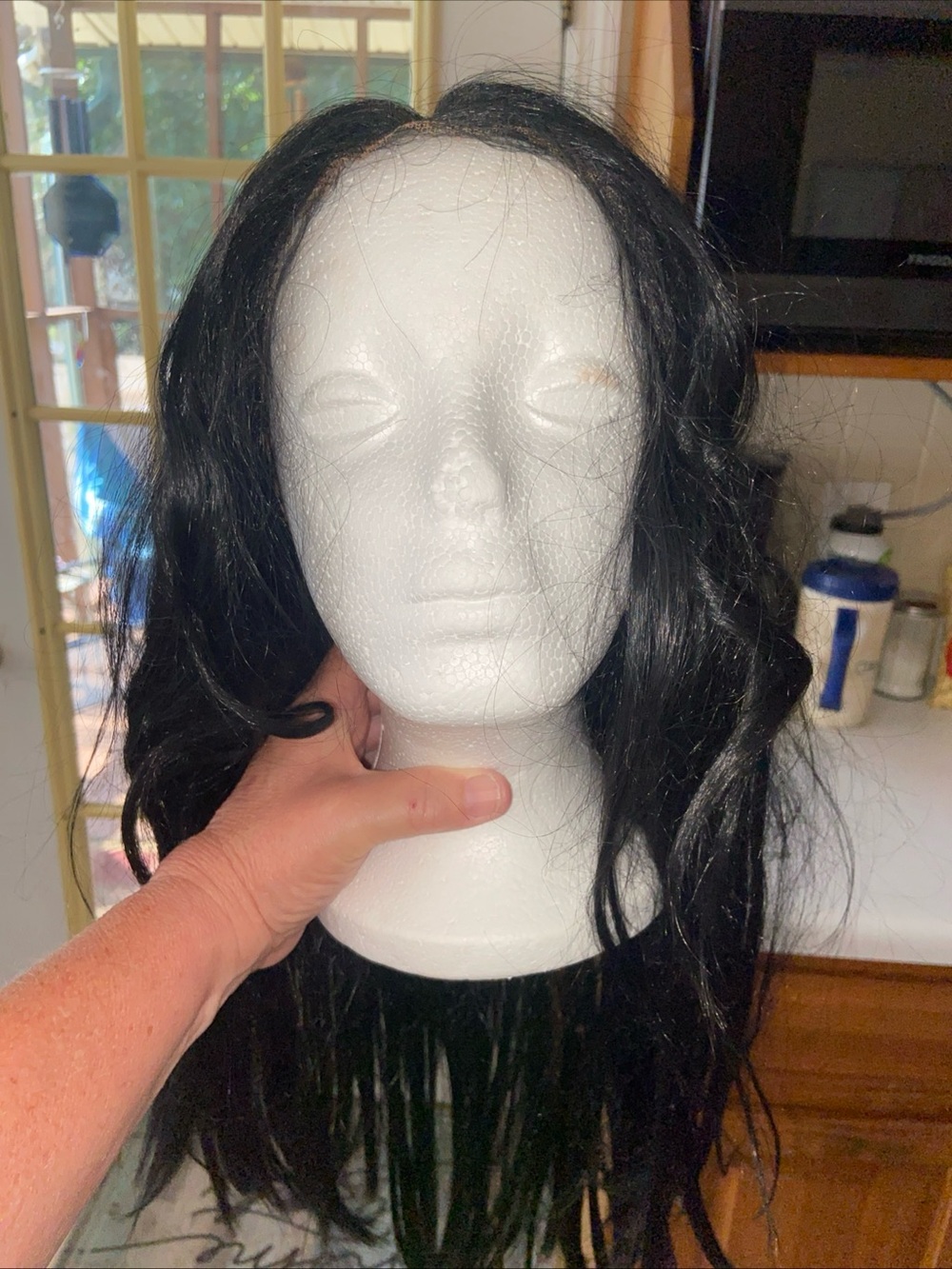 Long Wavy Black Synthetic Wig for Women